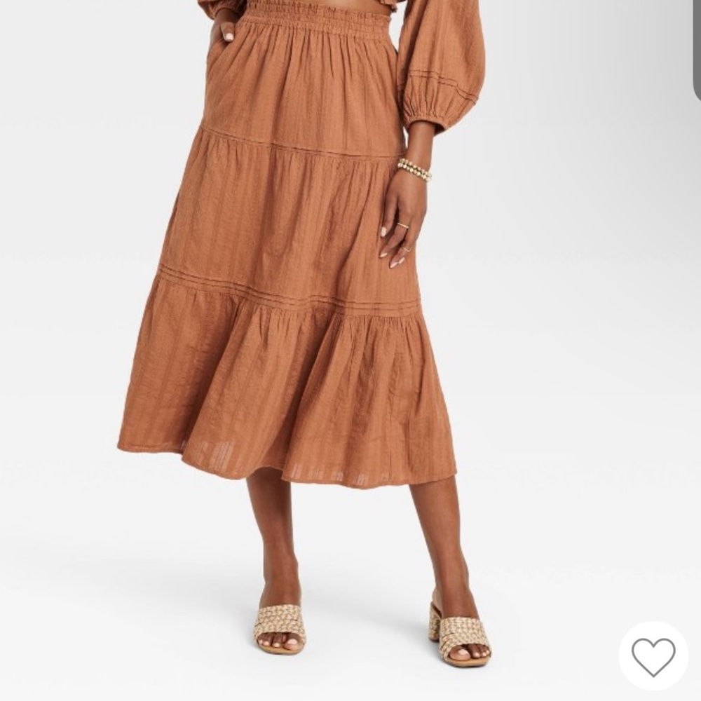 Target Women’s Tiered Midi A-Line Skirt. NWOT.